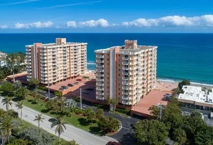 Aerial view of the 45 Condos in Boca Raton, FL.
