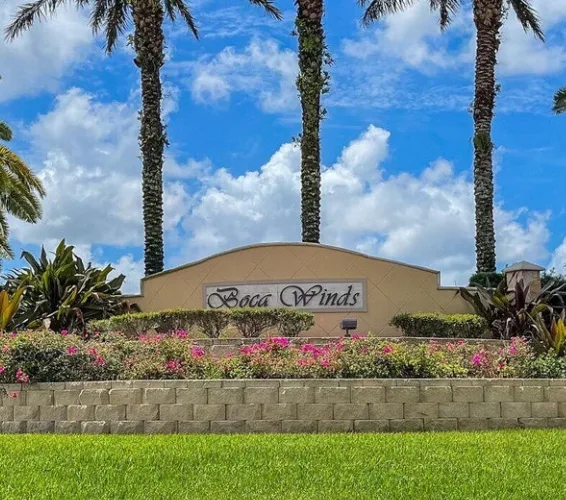 Boca Winds entrance on a sunny day