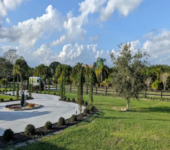 Greenacres lush landscaping on a sunny day