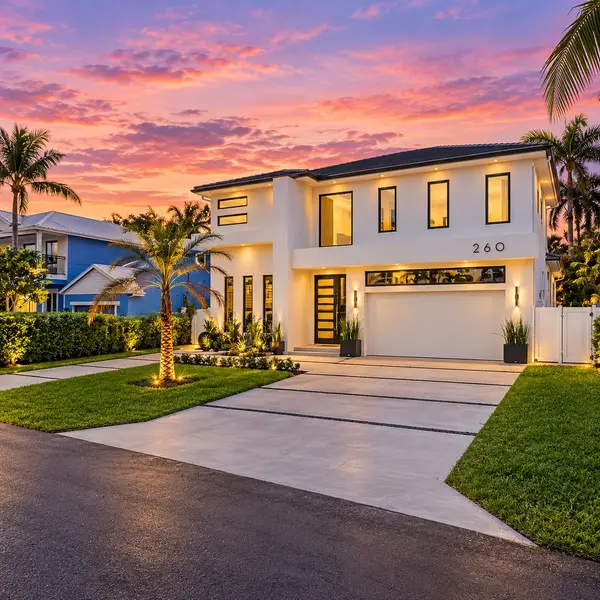 Kings Court Boca Raton modern luxury home with palm trees, sleek exterior, and upscale South Florida curb appeal.