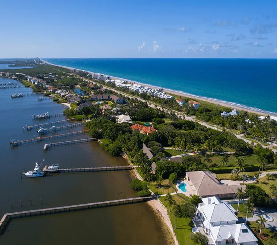 An aerial view of Manalapan, Florida