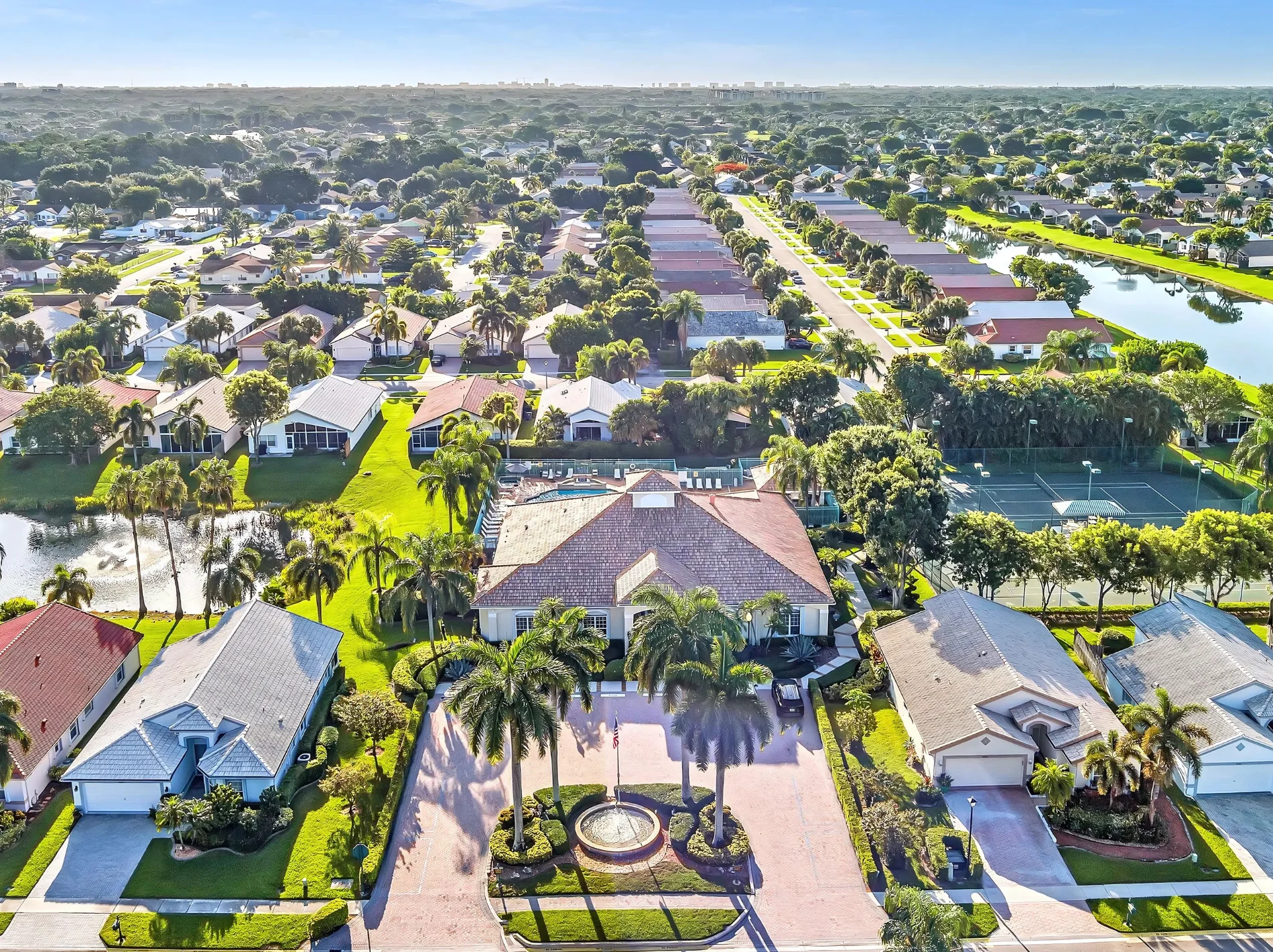 Aerial view of homes in Boca Pines Club, Boca Raton