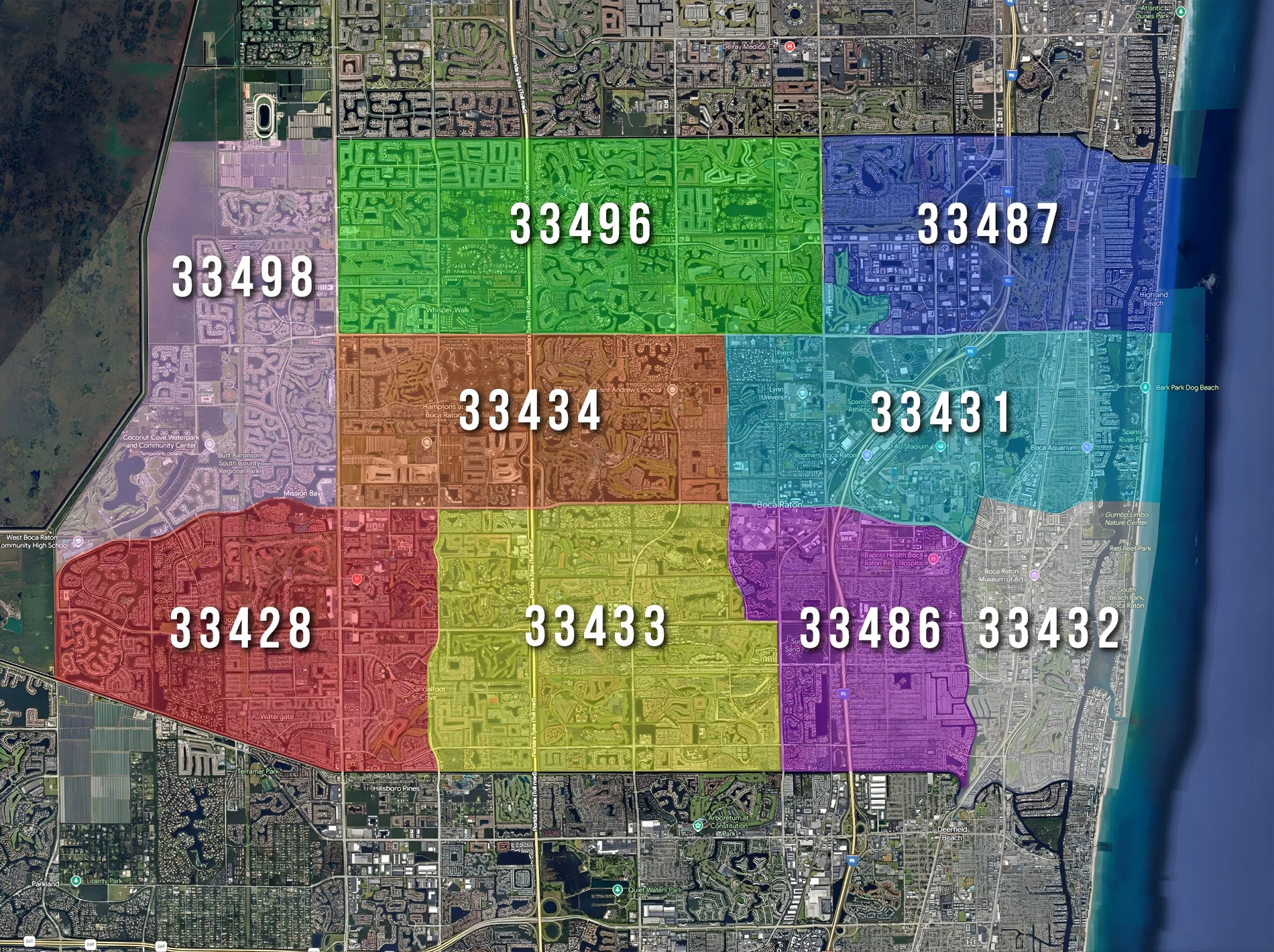 Boca Raton ZIP Code Map 