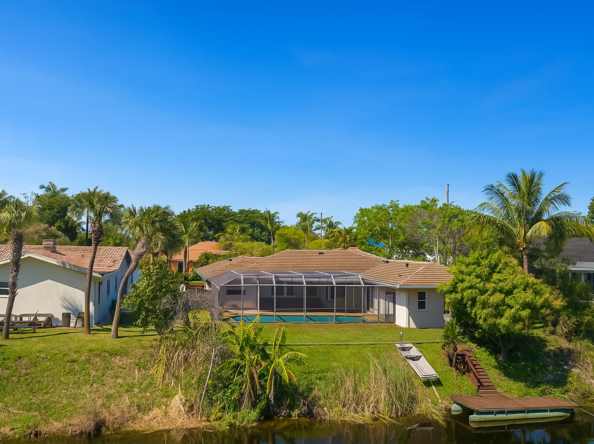 An aerial image of Conference Lake Estates neighborhood in Boca Raton