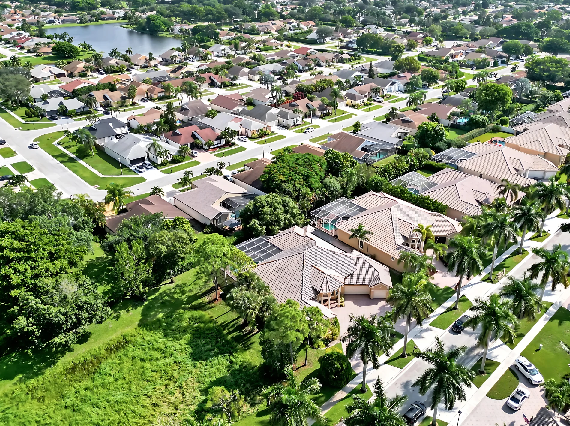 An aerial view of a homes for sale in Crystal Cove Estates, Boca Raton