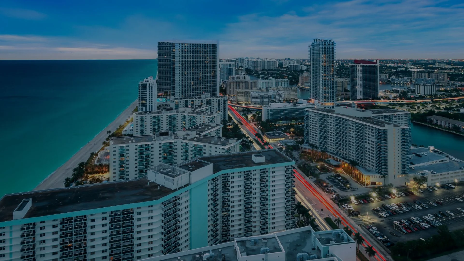 Hollywood, South Florida, aerial image during the day time.