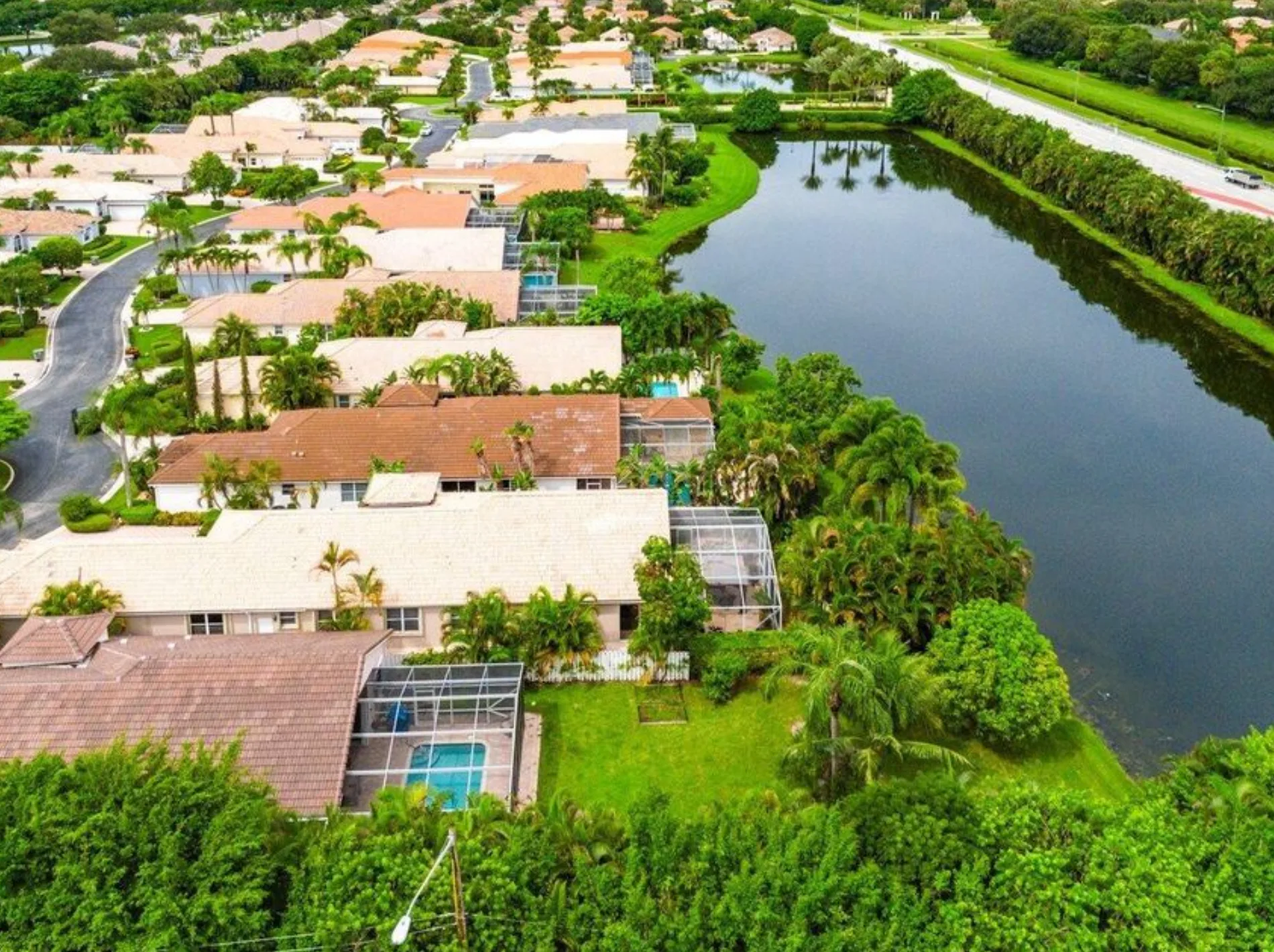 An aerial view of Long Lake Palms homes for sale