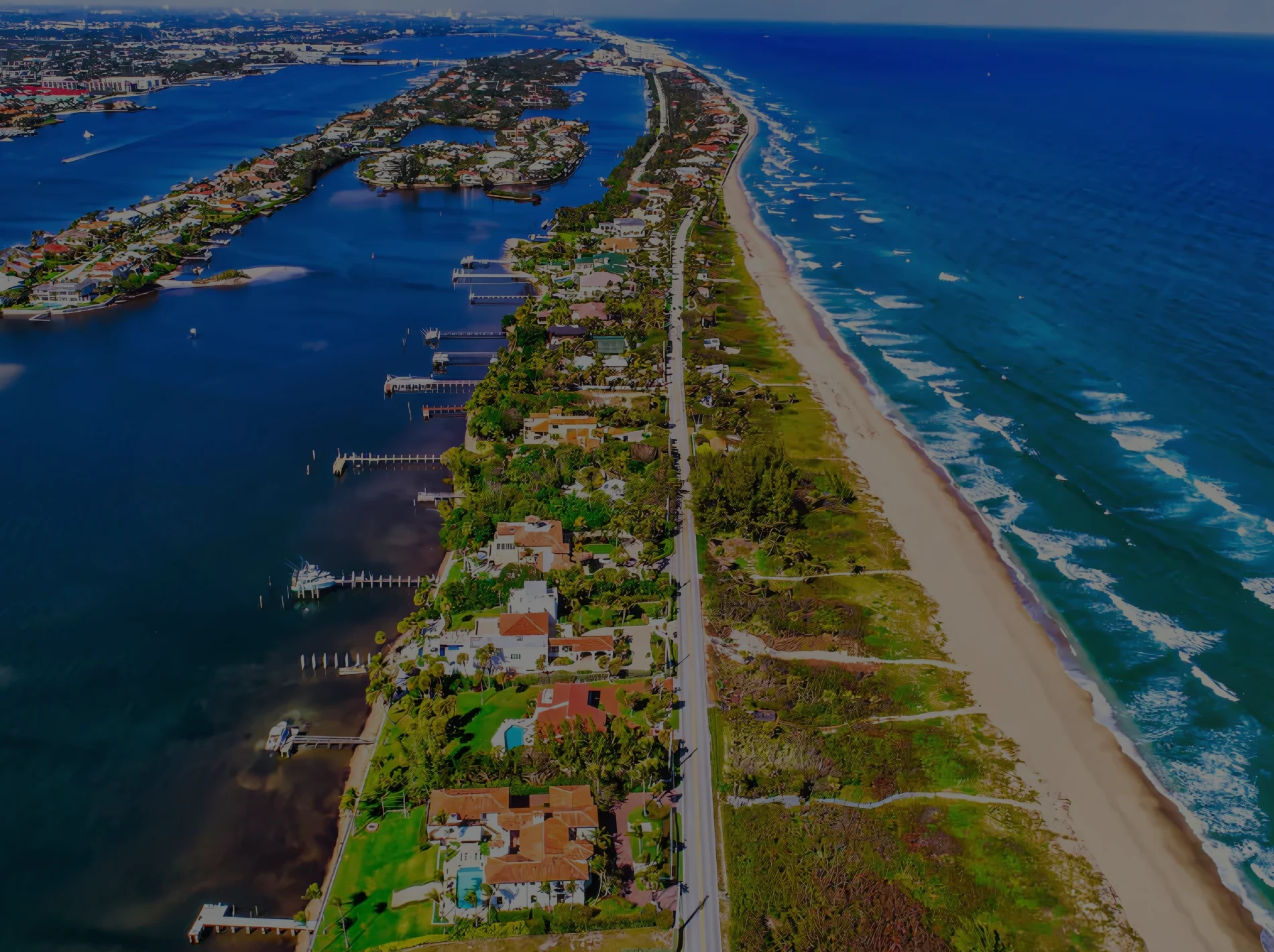 An aerial image of Manalapan real estate in Florida