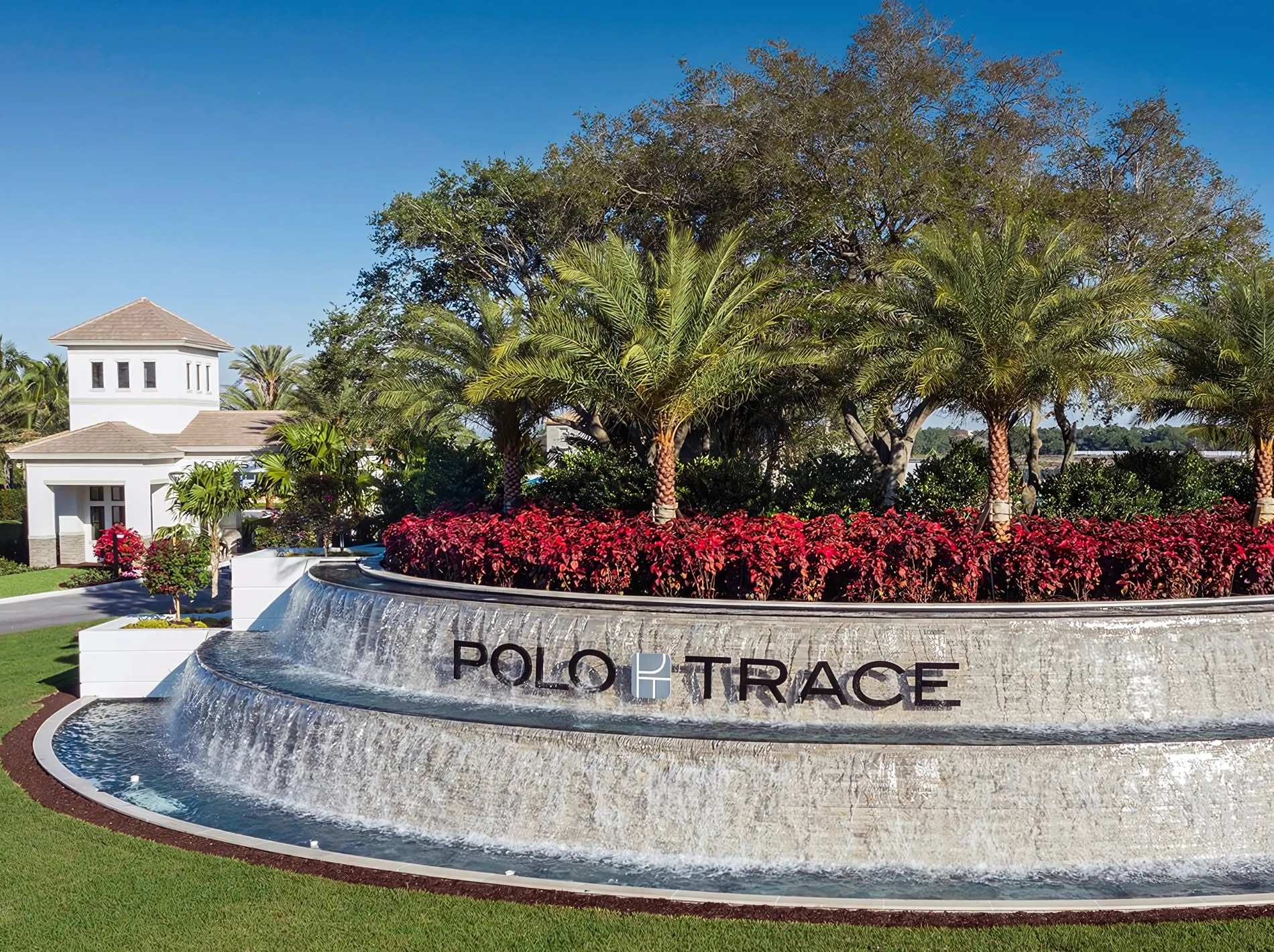 Entrance of Polo Trace in Delray Beach on a Sunny Day