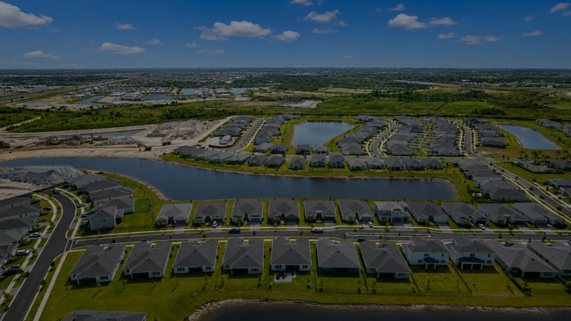 An aerial image of Port St. Lucie homes for sale in South Florida