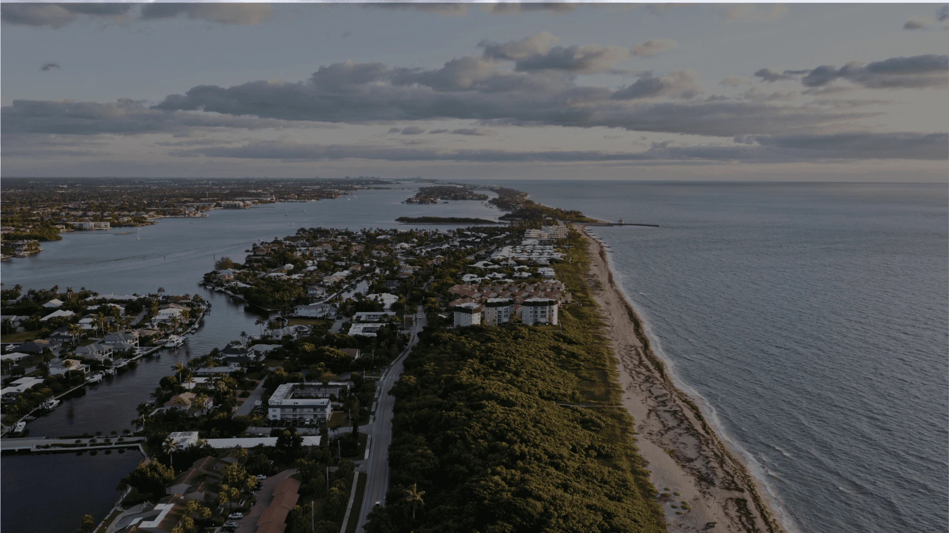 Boynton Beach aerial image of the intercostal waterway.