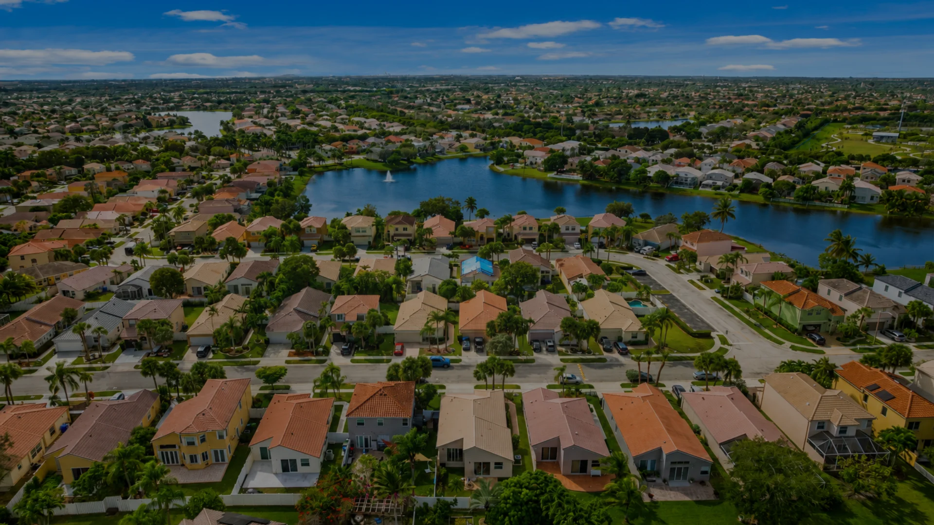 An aerial view of luxury homes for sale in Pembroke Pines, Florida